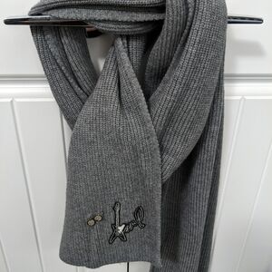 KARL LAGERFELD Ribbed Knit Scarf